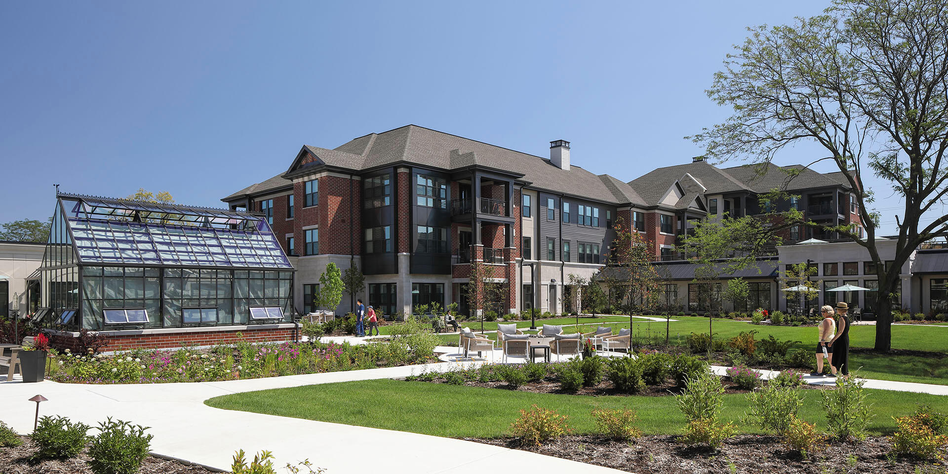 Image of Plymouth Place Senior Living in La Grange Park, IL. Megan Scott played a large part in the project management of this project for AG Architecture.