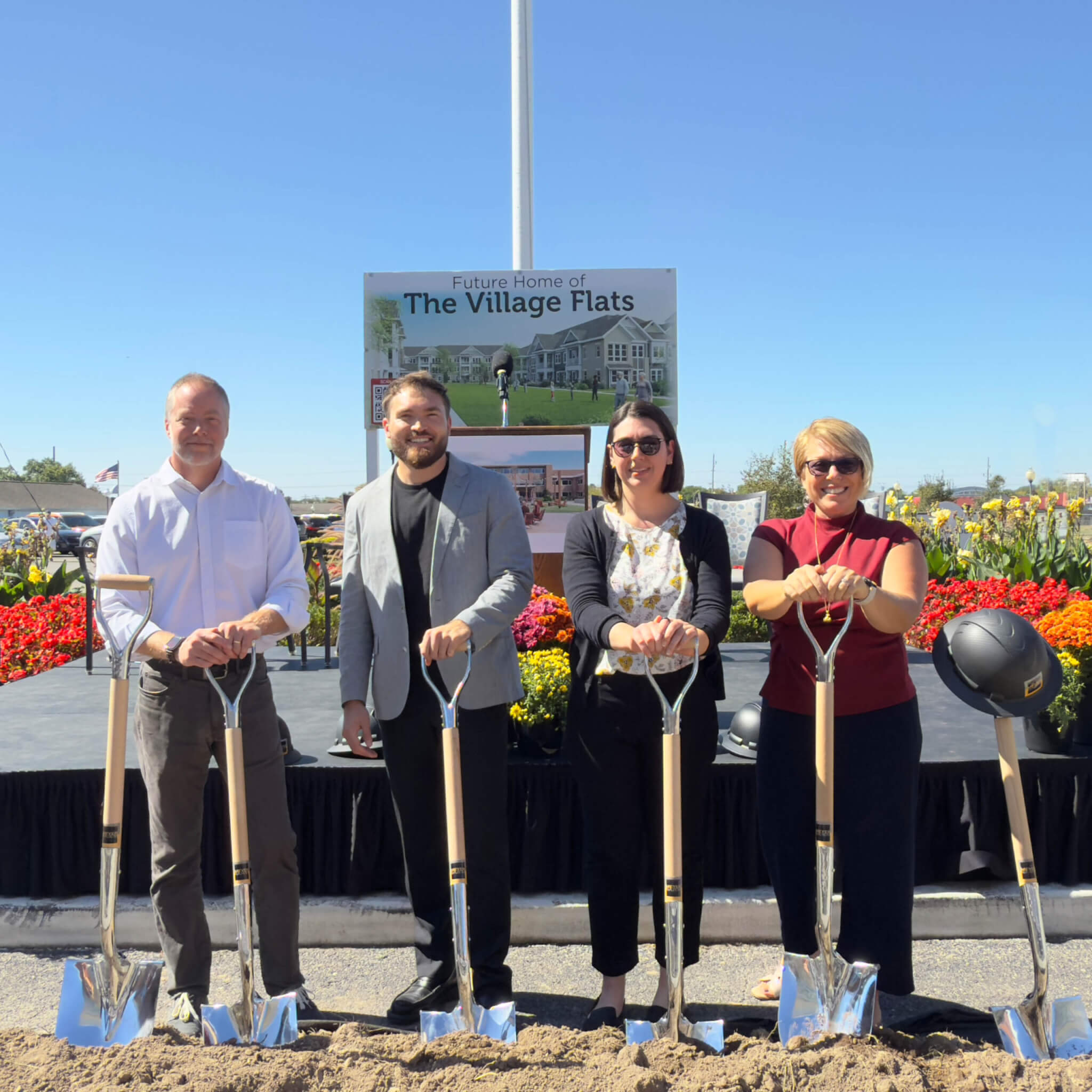 AG Architecture attends the ground breaking ceremony at Greenwood Village South in October of 2025. In attendance were David Trinkner, Benjamin Chung, Brooke Borelli, and Katie Miller.