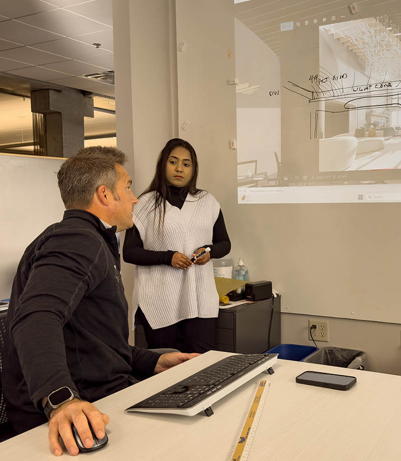 Tamanna Toma has a design critique with Eric Harrmann.