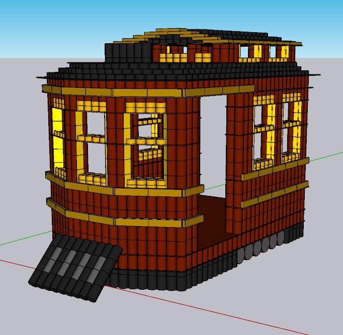 A rendering of AG's canstruction 2026 trolley sculpture. 