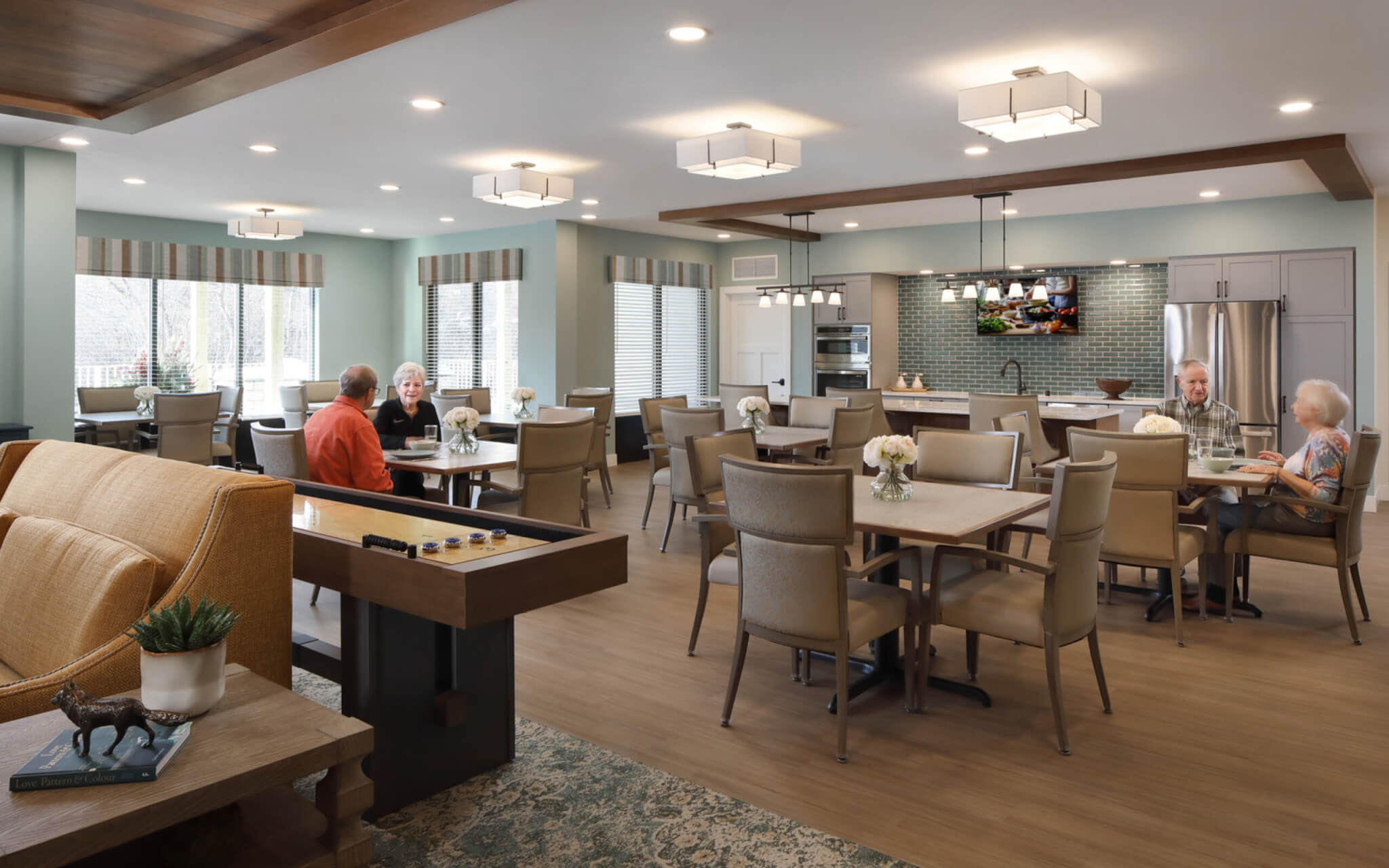 The commons at Dickson Hollow provides activity and cafe dining options that residents can enjoy.
