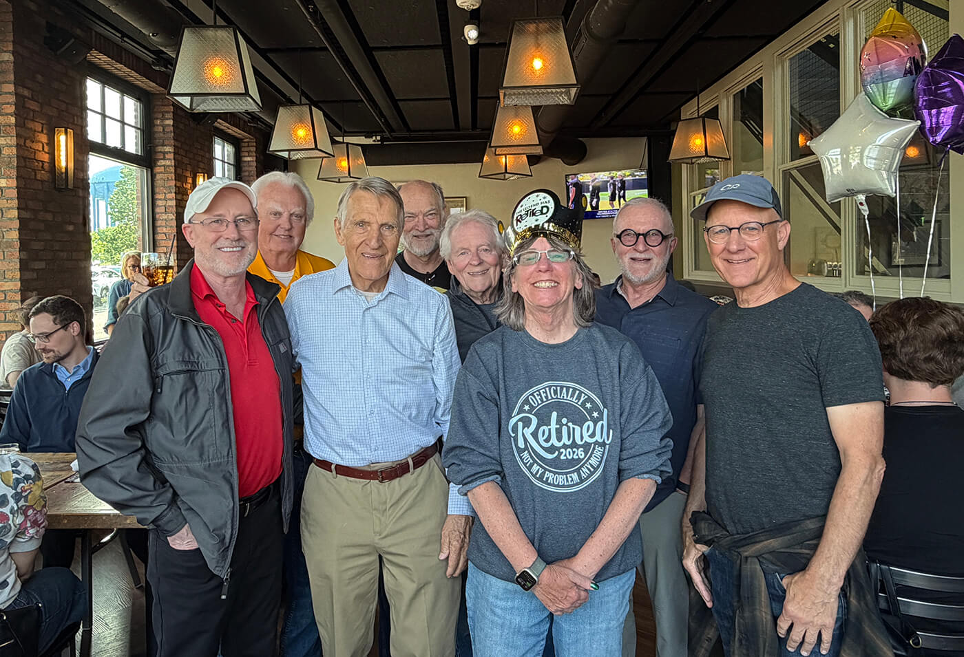 Many AG retirees attended Cindy Lofy's retirement party in 2026, as shown in this photo.